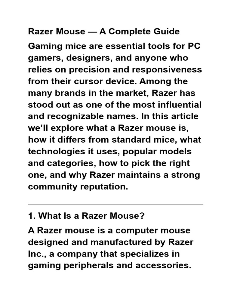 Razer Mouse | PDF