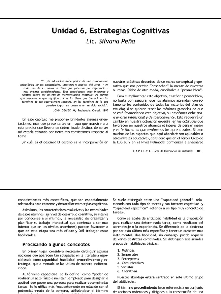 estrategias cognitivas | PDF | Aprendizaje | Plan de estudios