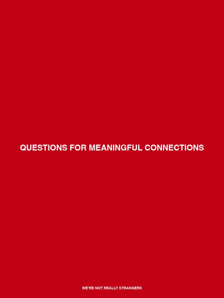 Questions for Meaningful Connections-2 | PDF
