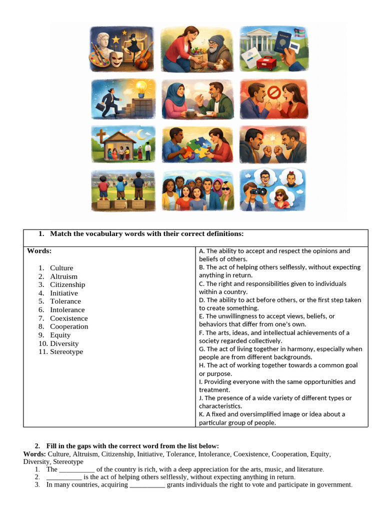 Unit 6 Vocabulary 2 Bac Worksheet | PDF