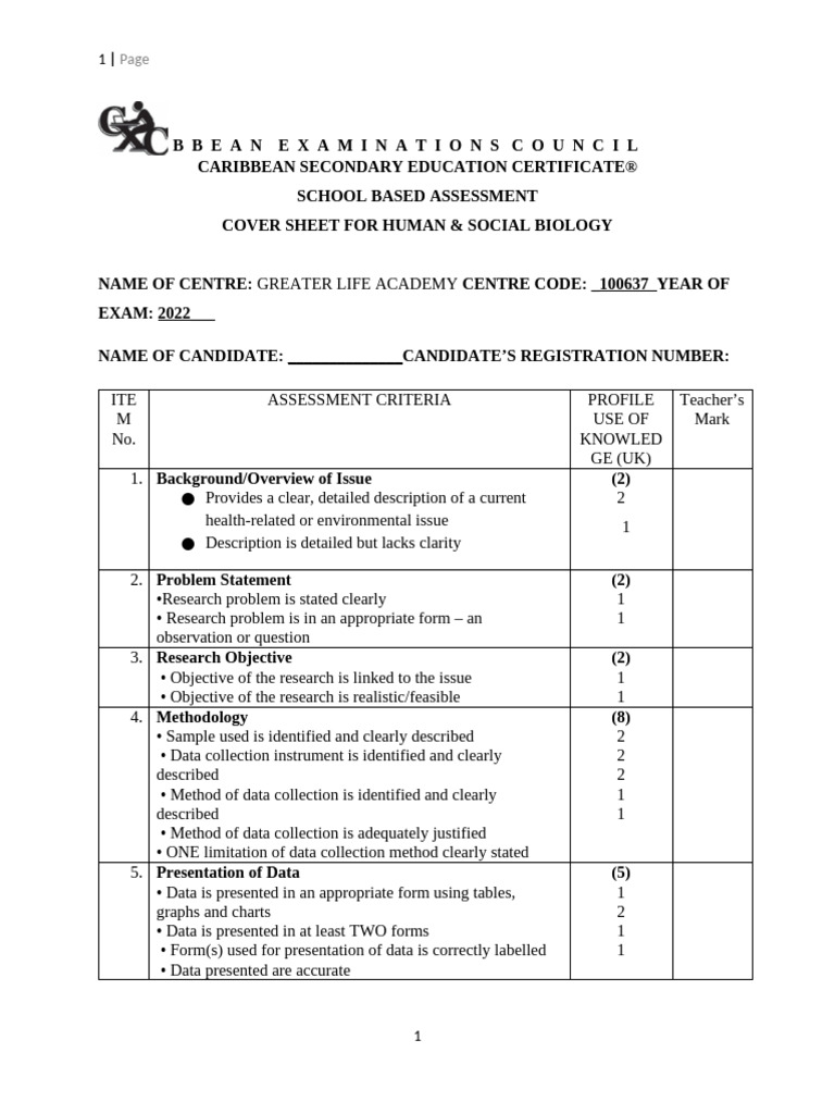 Gla Csec Hsb Sba Outline | PDF