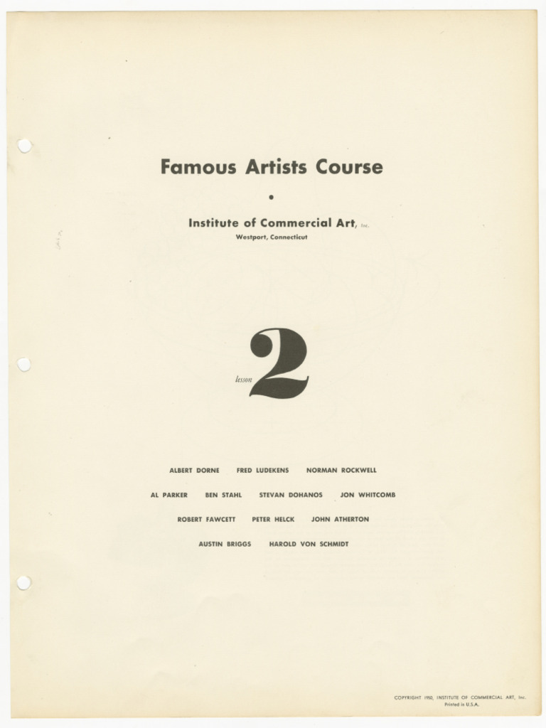 Famous Artists Course - Lesson 2 | PDF
