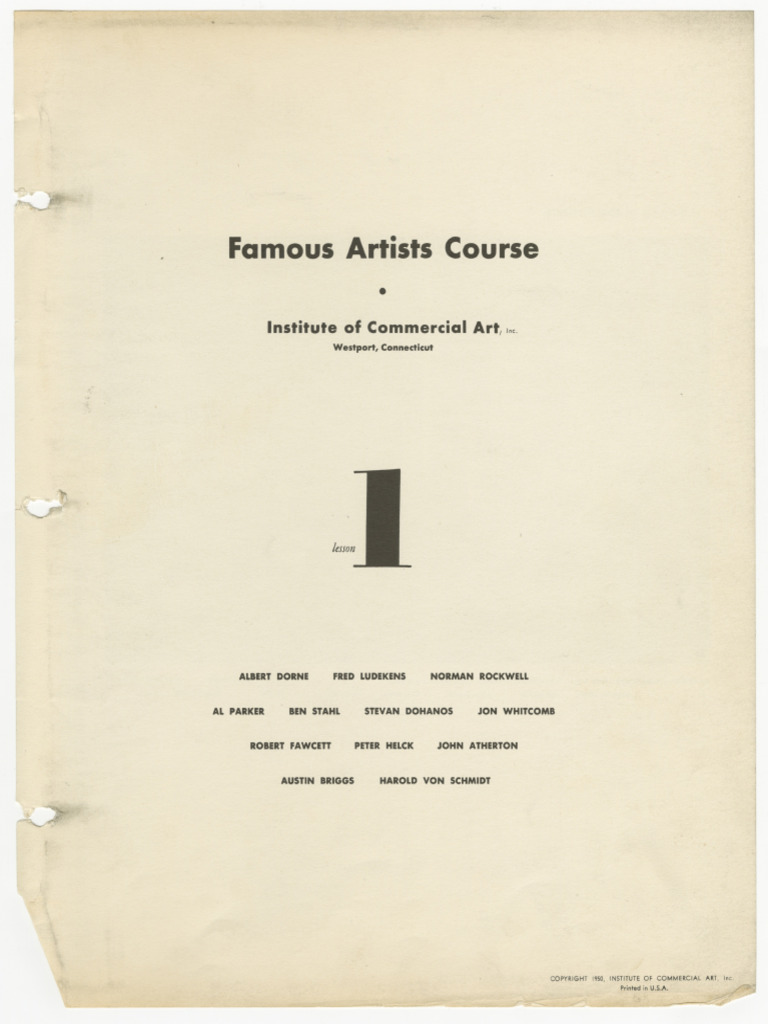 Famous Artists Course - Lesson 1 | PDF