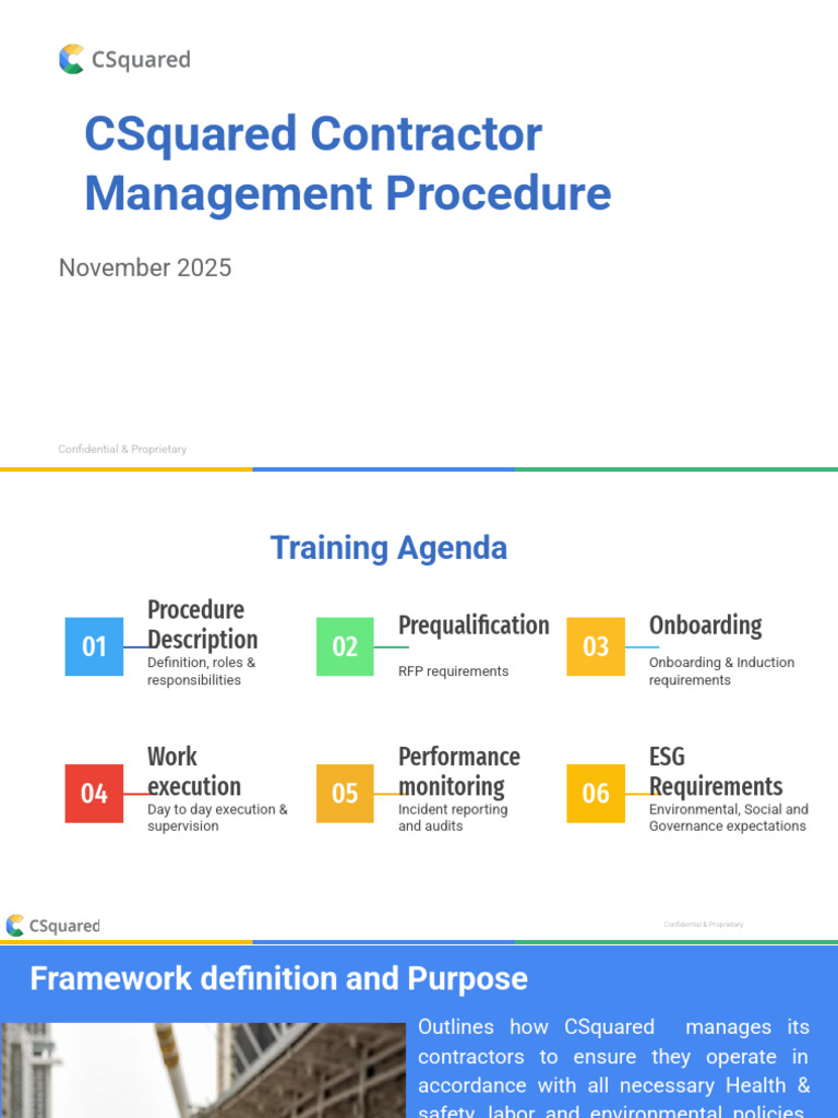 Contractor Management Procedure Training Nov 2025 | PDF