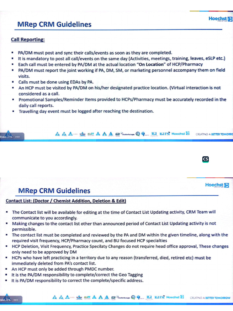 MRep CRM Guidelines | PDF