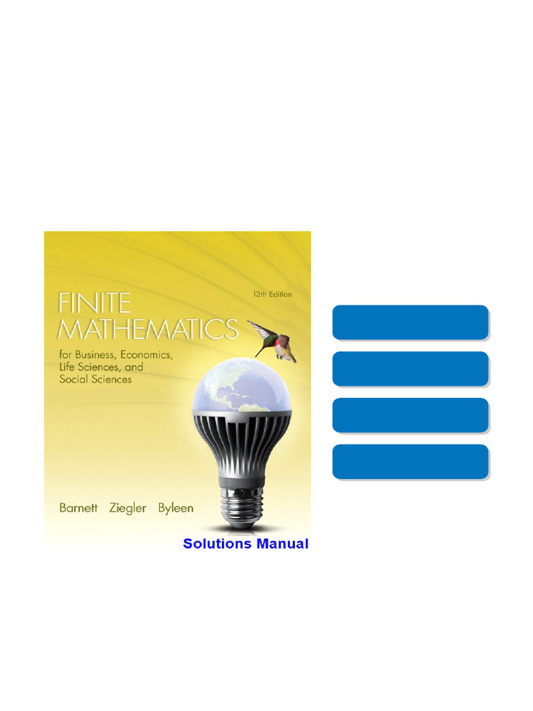 Finite Mathematics for Business Economics Life Sciences and Social ...