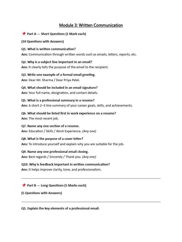 Soft Skill Chapter 3 Ansqwer Questions English | PDF | Résumé | Human ...