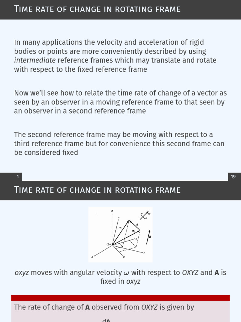 3.Kinematics of Rotating Frames | PDF