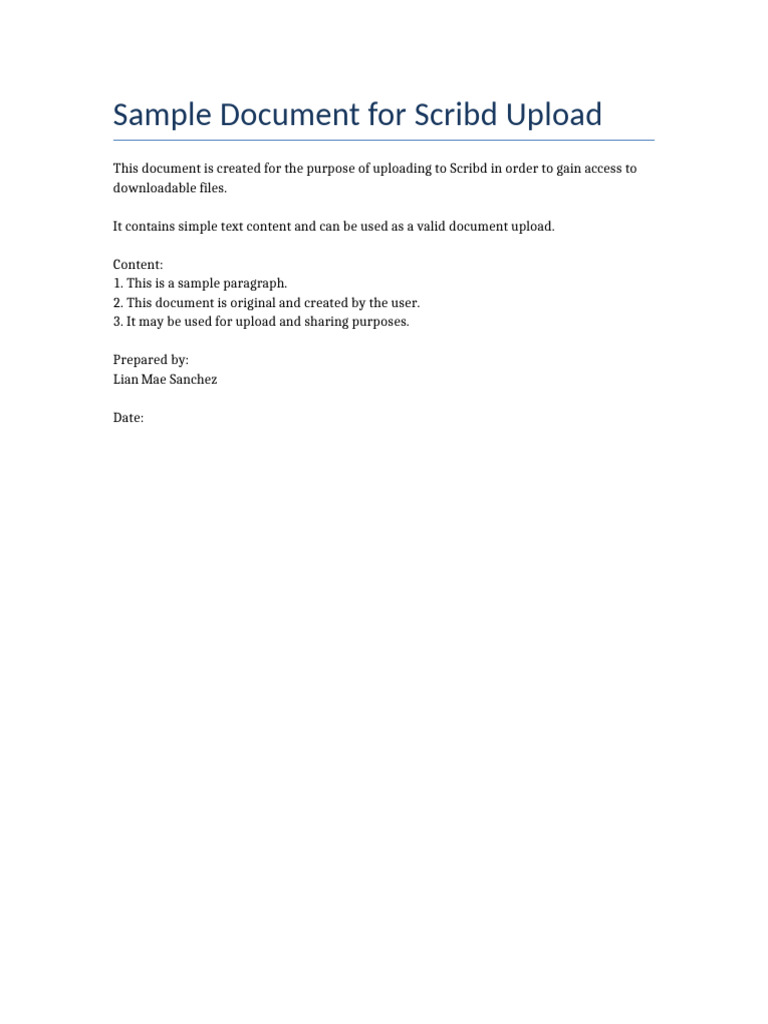 Sample Scribd Upload | PDF