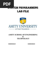 System Programming Lab File: Amity School of Engineering & Technology