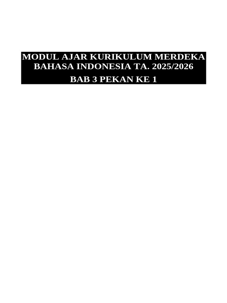 BAB 3_Pekan Ke 1 BAHASA INDONESIA | PDF