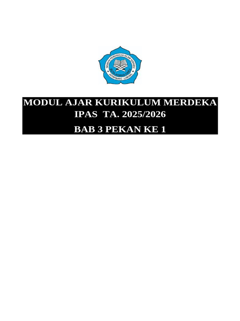 BAB 3 - Pekan Ke 1 ILMU PENGETAHUAN ALAM DAN SOSIAL | PDF