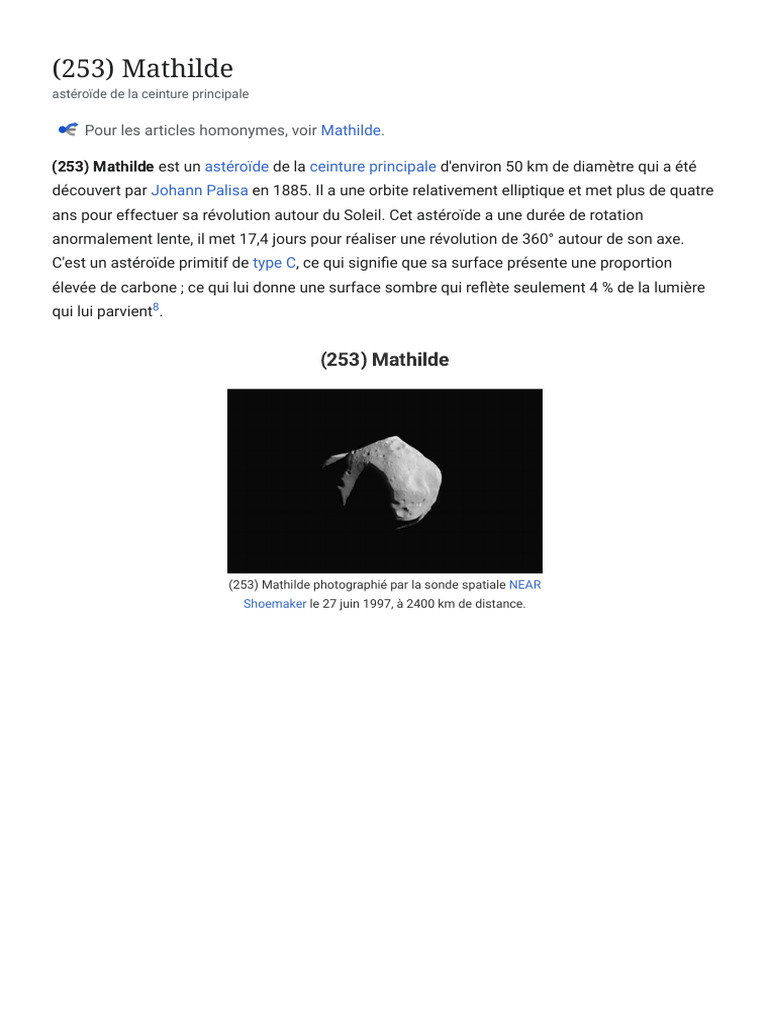 Mathilde - Wikipédia | PDF