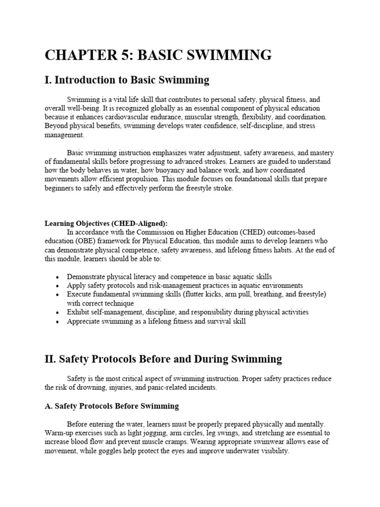 Basic Swimming Module | PDF