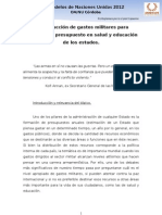 AG 1 Reducción de Gastos Militares para Favorecer El Presupuesto de Salud y Educación