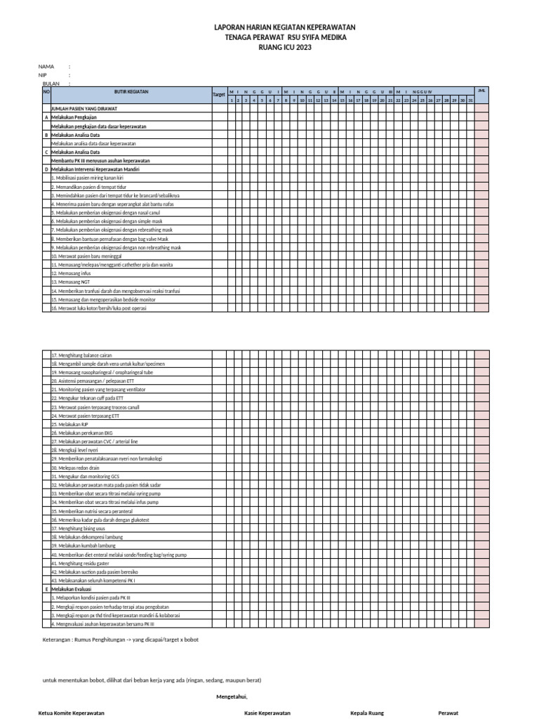 Log Book ICU | PDF