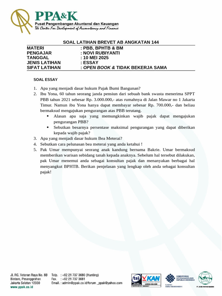 1746841100Latihan_PBB_Ang144 | PDF