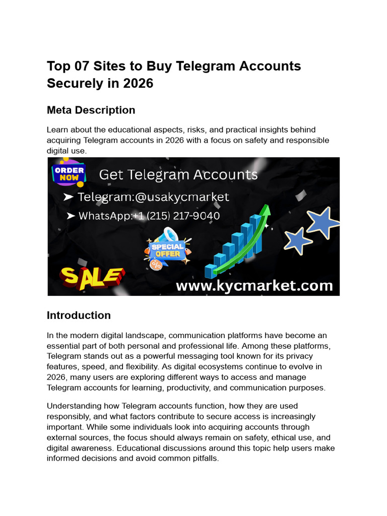 Level Up Your Online Presence_ Get Telegram Accounts Today | PDF