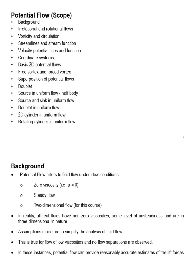 Potential Flow February 2022 | PDF | Vortices | Fluid Dynamics