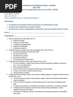 Teste Bíblico - Marcos