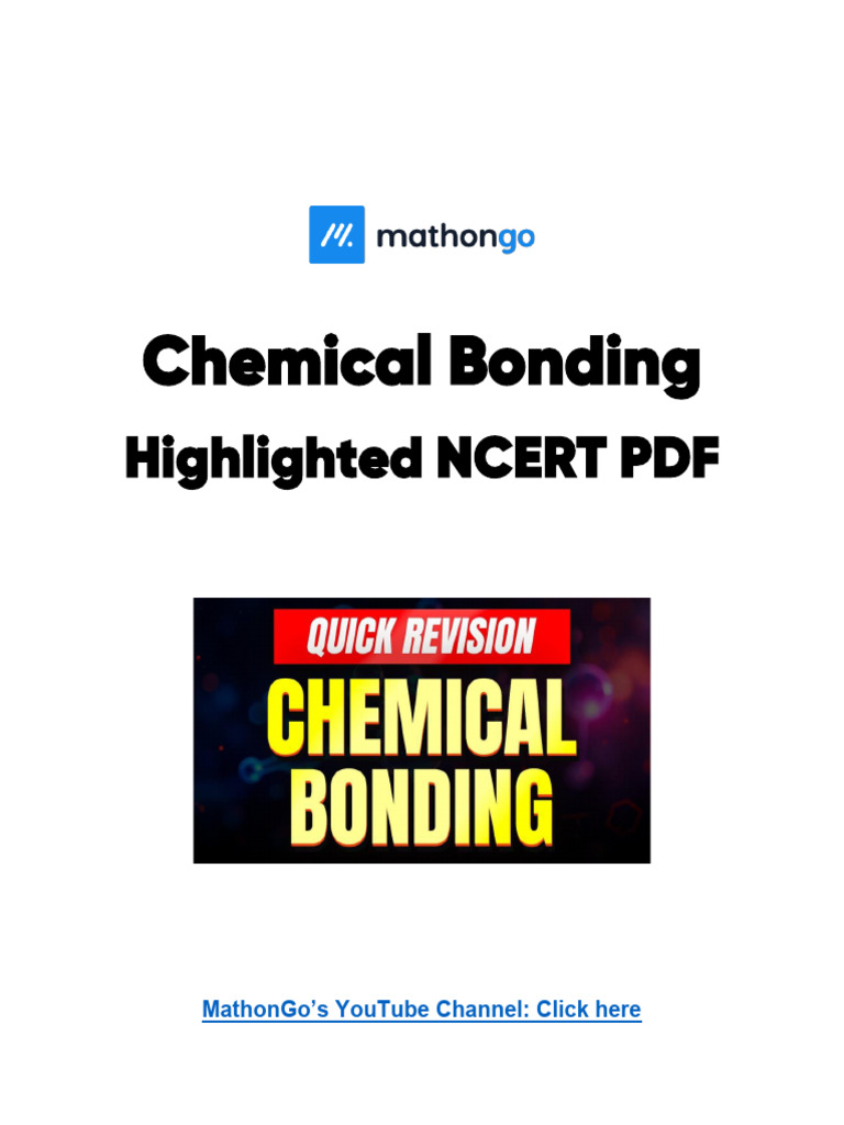 NCERT Highlighted - Chemical Bonding (MathonGo) | PDF