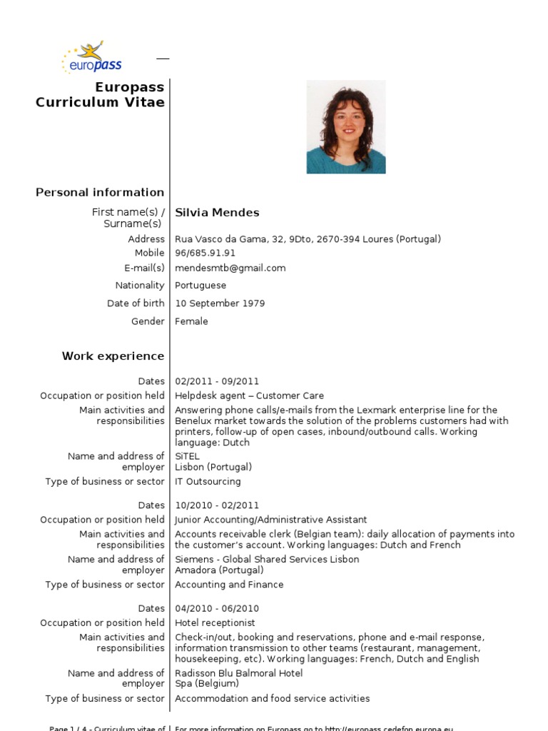 Europass H En Portugal Communication