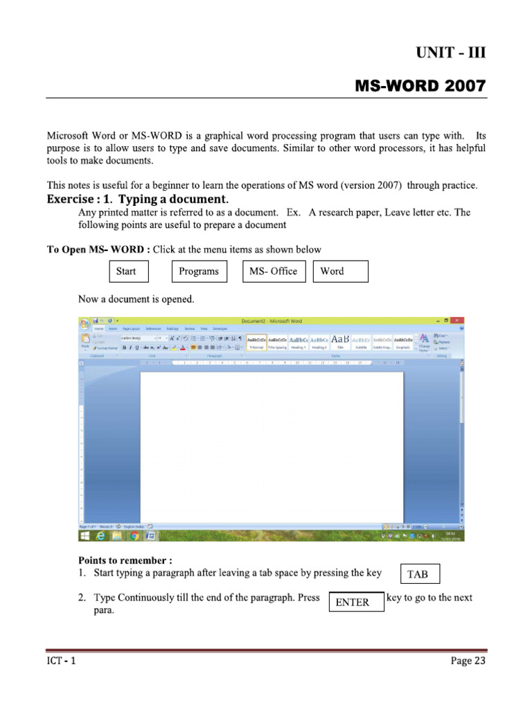 Ms Word Note | PDF