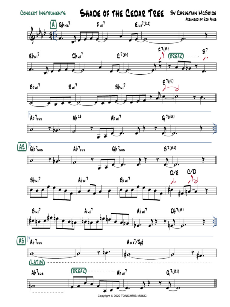 Cedar Tree Lead Sheet | PDF