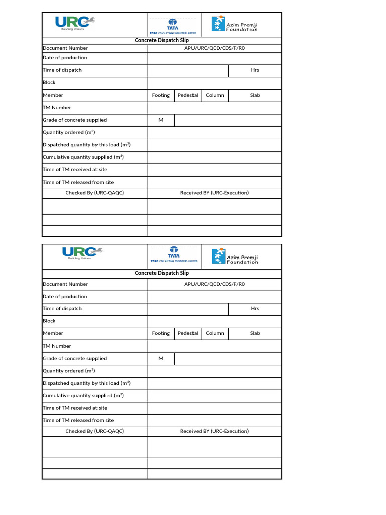 Concrete Dispatch Slip | PDF