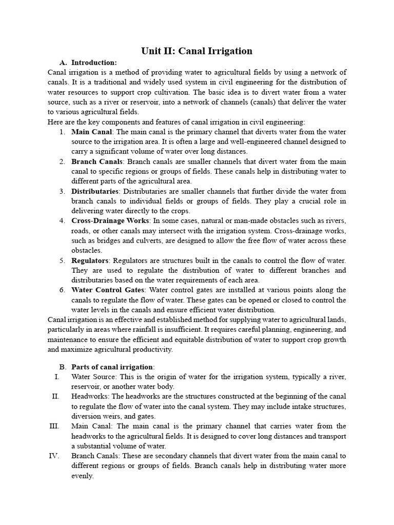 Irrigation Unit II | PDF