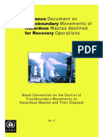 Guidance Document On Transboundary Movements of Hazardous Wastes Destined For Recovery Operations
