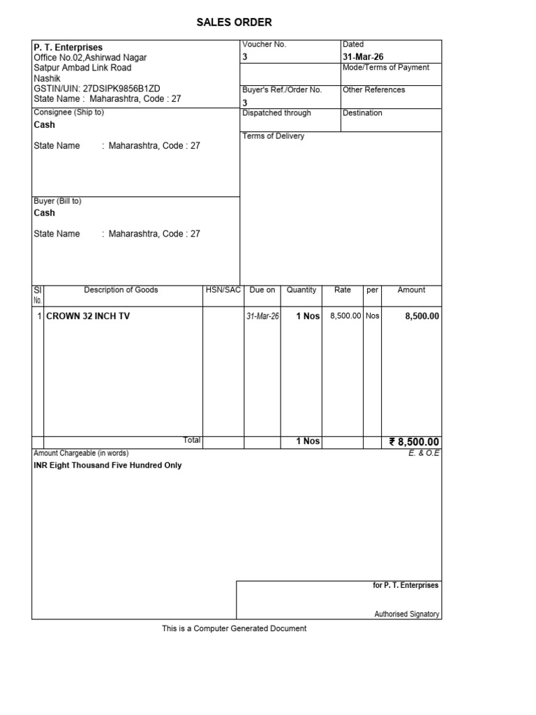 Shiv Enterprises 32inch Quotation | PDF