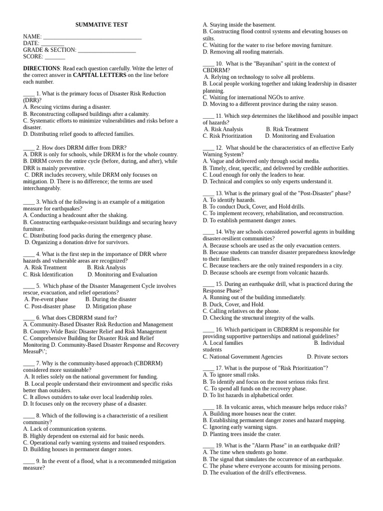 Summative Test | PDF