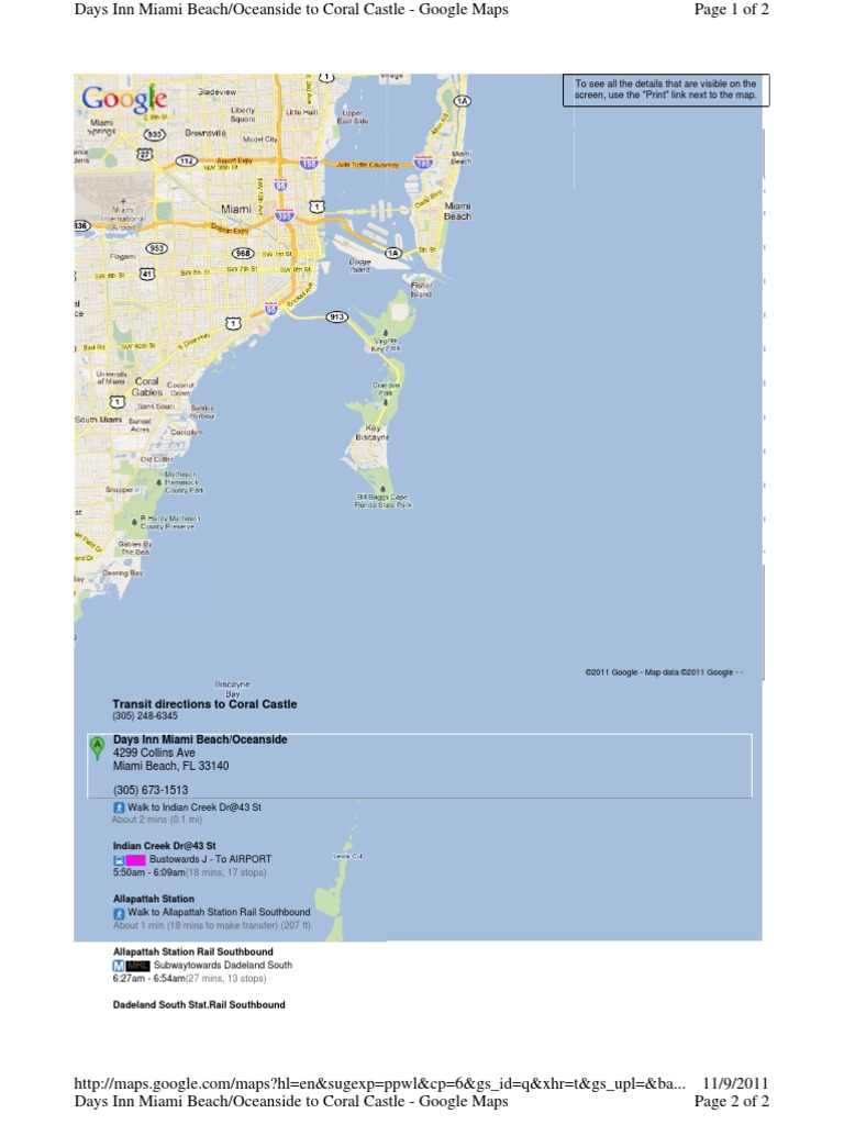 Directions from Days Inn Miami Beach | PDF | Travel | Law