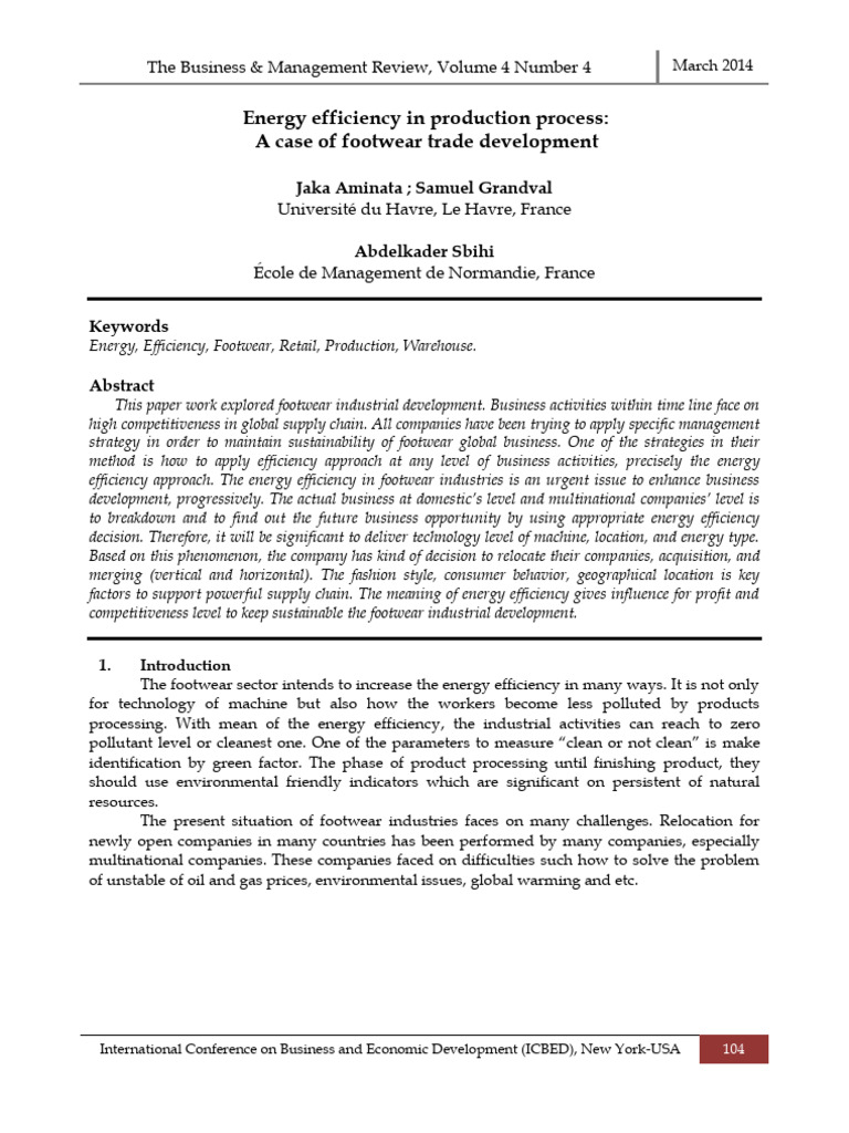 Energy efficiency in production process | PDF