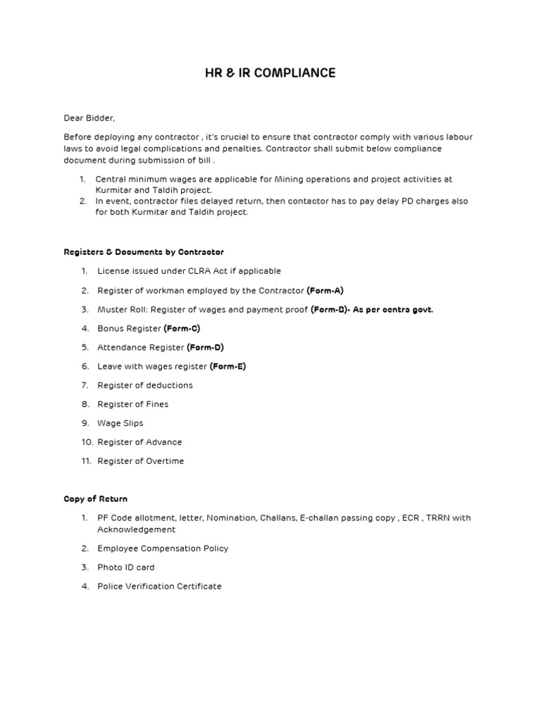 Hr Ir Compliance | PDF