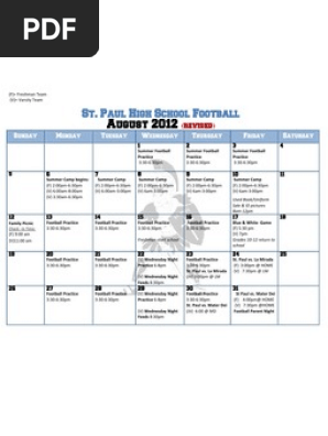 stphs football august 2012 calendar