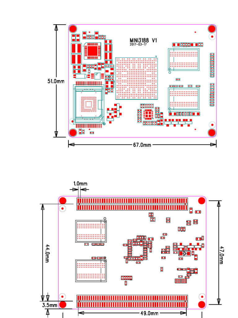 MINI3188 PCB Dimension | PDF