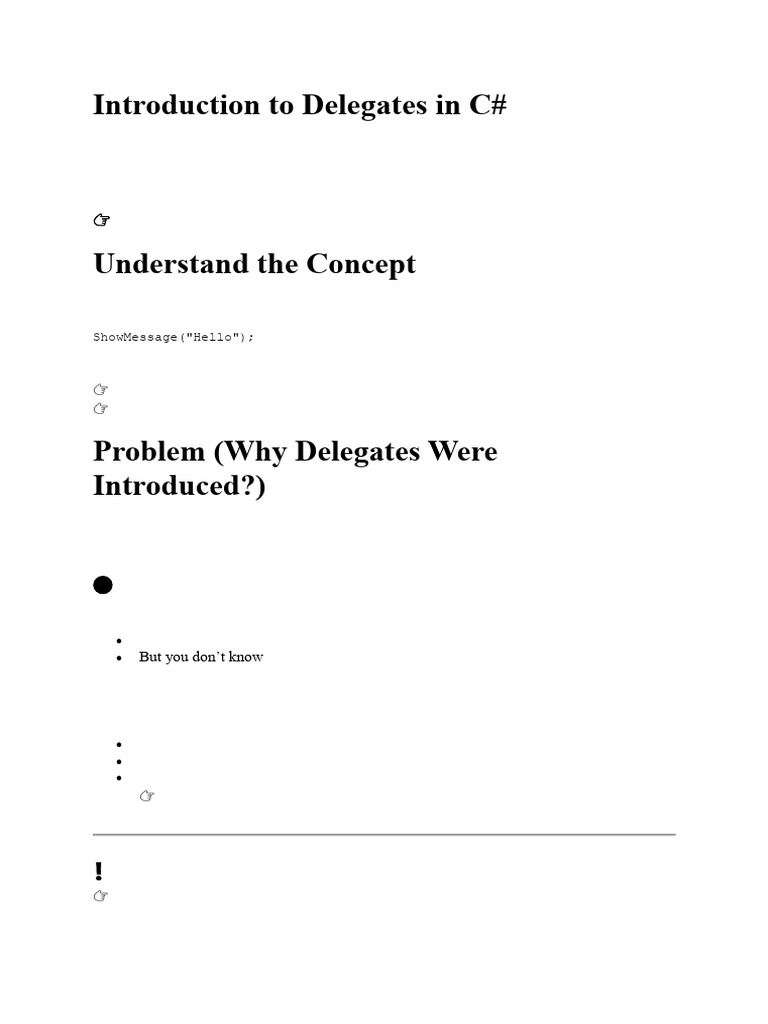 Introduction to Delegates in C | PDF