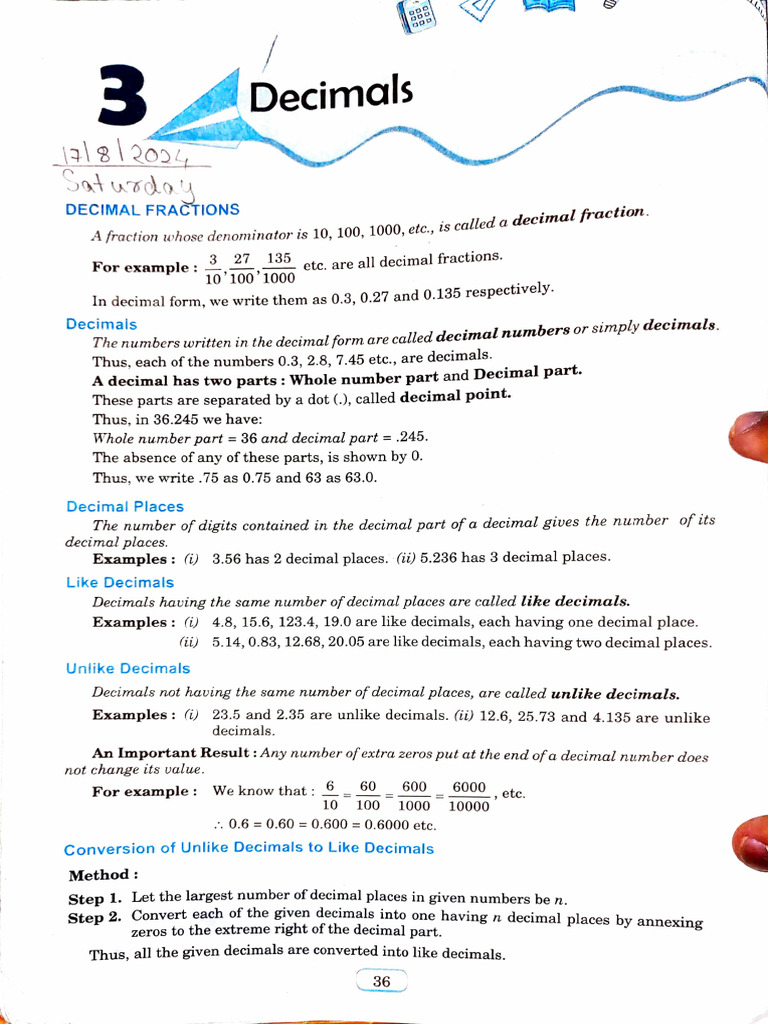 CH 3 DECIMALS ( MATHS ) | PDF