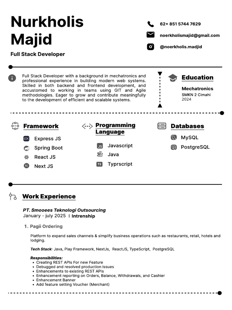 CV Nurkholis Majid - Copy | PDF | Computer Programming | Web Development