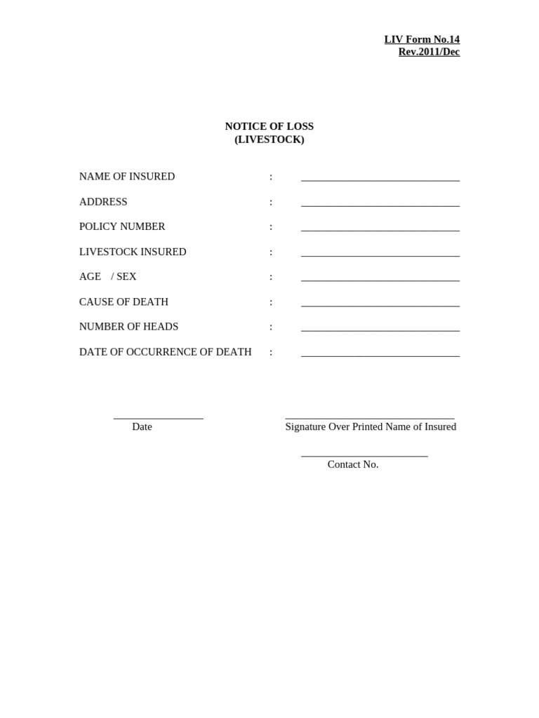Form Livestock Nl Form | PDF