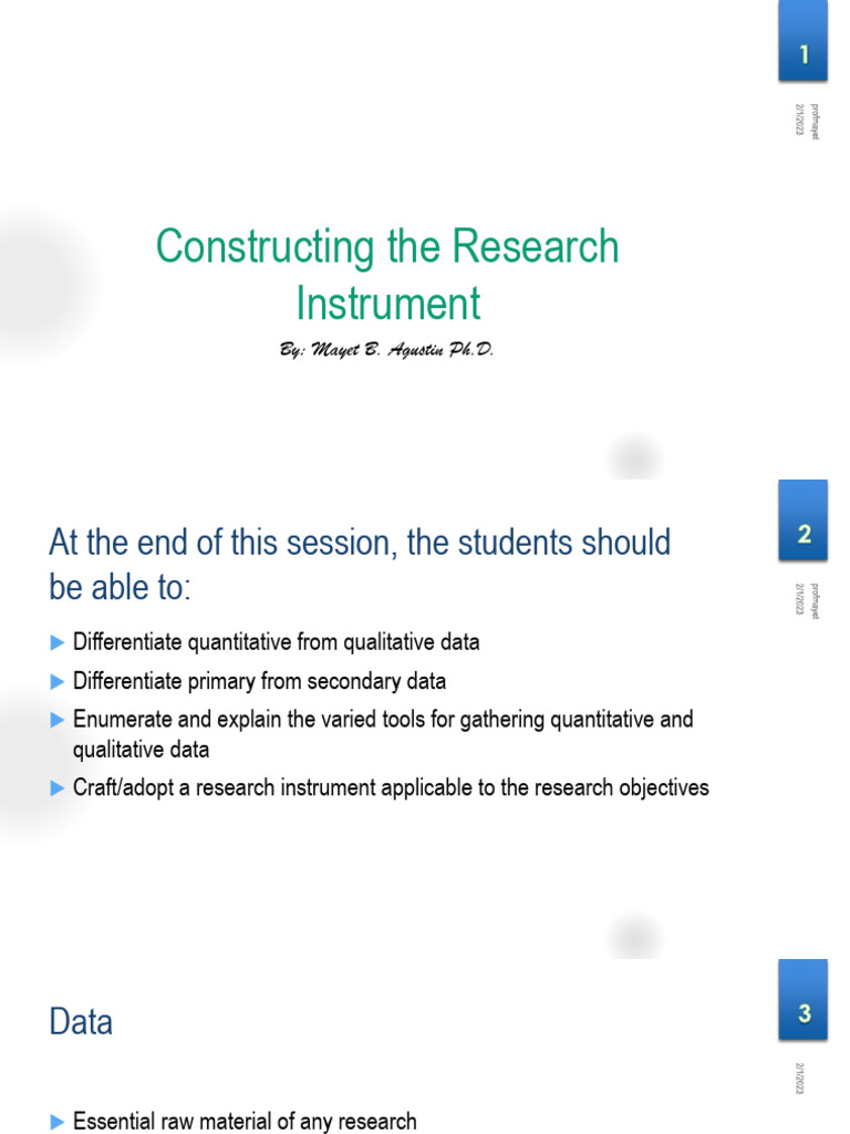 Research Instruments | PDF