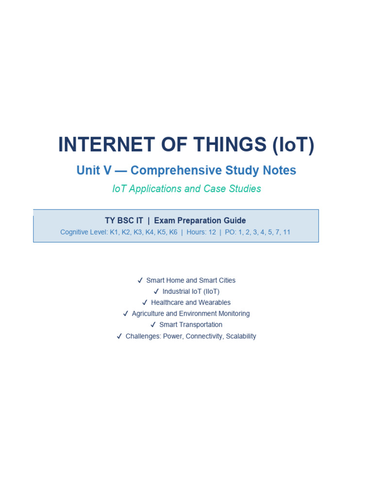 IoT Unit5 StudyNotes-1 | PDF