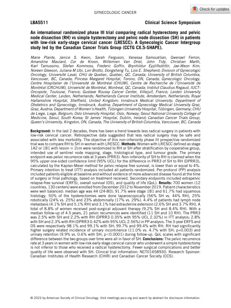 Plante Et Al 2023 an International Randomized Phase III Trial Comparing ...