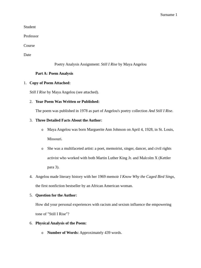 Poetry Analysis Assignment | PDF | Poetry