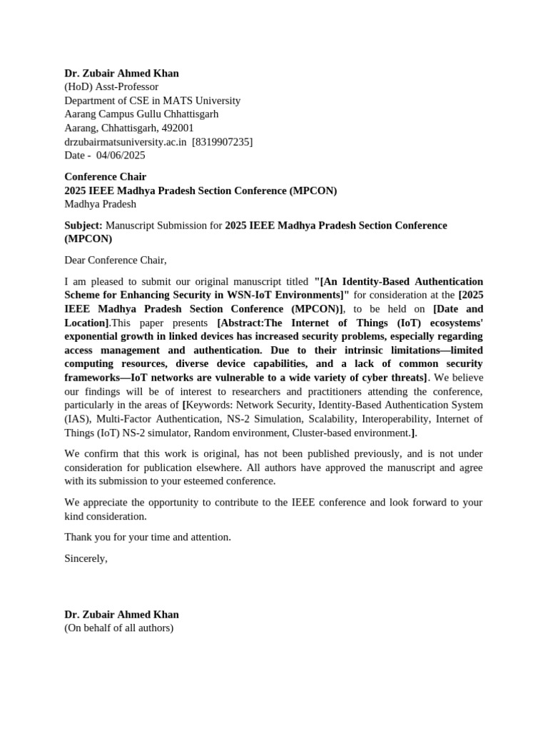 Covering Letter | PDF