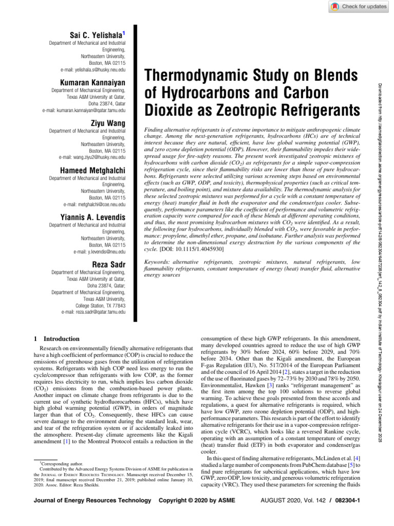Thermodynamic Study on Blends of Hydrocarbons and Carbon Dioxide as ...