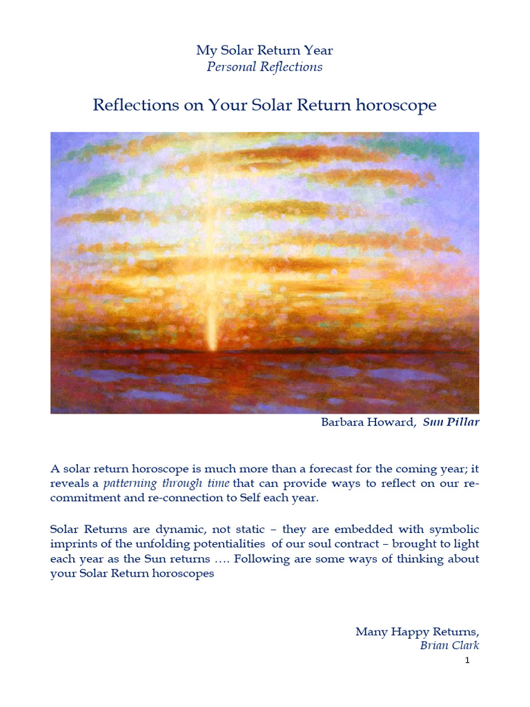 Solar Return Reflections | PDF
