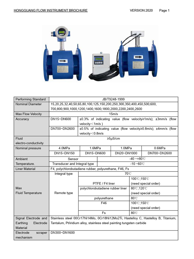 HG Flow Instrument Brochure V2020 | PDF | Flow Measurement | Stainless ...